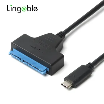 lingable adapter SATA USB 3.1 Type C USB-C SATA 22Pin merevlemez-meghajtó átalakító kábel 2,5 hüvelykes HDD/SSD-hez UASP-vel