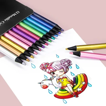 12 Színes színes ceruzák rajz vázlatkészlet színező színes ceruzák szakma festészet vázlat művészeti kellékek művész számára