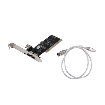 PCI - 1394A kártya, PCI - IEEE 1394A 4 portos Firewire kártya 0,8 M 6 tűs - 4 tűs 1394A kábellel