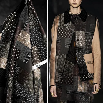 Rusztikus stílusú nyomtatás Mosott farmer szövet Irodalmi retro kreatív DIY ruházat kabát szoknya tervező szövetek
