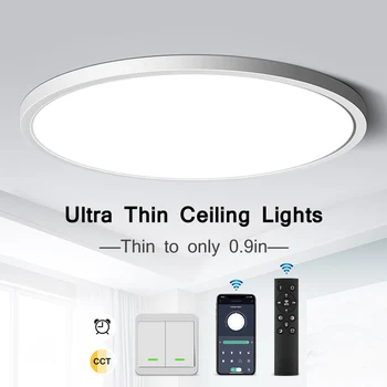 0.9inch ultravékony mennyezeti lámpa Smart APP/távirányító LED mennyezeti lámpa a szoba szabályozható üzemmódjához Panel lámpa a nappaliban Konyha