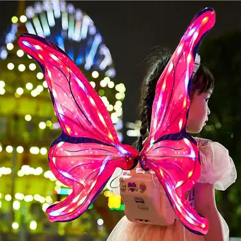 Elektromos pillangószárnyak lányoknak Ragyogó tündér pillangószárnyak hangos öltöztetős kellékkel születésnapi esküvői karácsonyra
