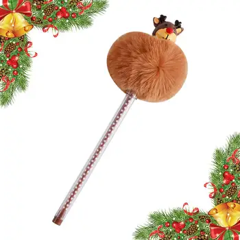 Aranyos karácsonyi tollak Többszínű rajzfilm Pompom gél tinta tollak Hóember Mikulás Aranyos újdonság Golyóstoll Karácsonyfa