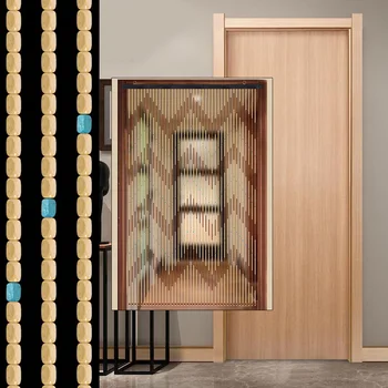31 szálas fa gyöngyfüggöny 90x220cm ajtófüggöny fésűs mintával