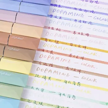 1Box Kawaii pasztell színű kiemelők Rajzművészeti jelölők Többszínű fluoreszkáló toll Ajándék írószerek Aranyos iskolai kellékek