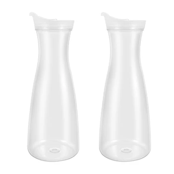 2Db műanyag vizes kancsó fehér flip füles fedéllel - élelmiszeripari minőségű és újrahasznosítható törésbiztos kancsók - Juice Jar