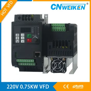 220V 0,75 KW / 1,5 KW 1HP Mini VFD változó frekvenciájú hajtásátalakító motorfordulatszám-szabályozó frekvenciaváltóhoz