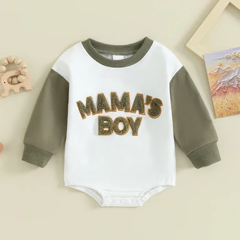 Újszülött kisfiú ruhák Mamas fiú babaruhák kisgyermek hosszú ujjú ruha baba pulóver Romper őszi babaruhák