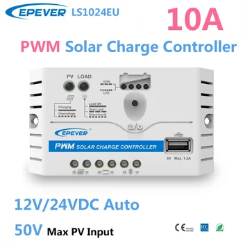 10A PWM napelemes töltésvezérlő 12V24VDC Automatikus EPEVER LS1024EU Eay Napelem szabályozó használata 5V USB kimeneti porttal