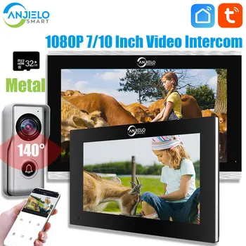 1080P Tuya Smart Wifi videó kaputelefon a lakáshoz kaputelefon rendszer otthoni csengőhöz fém 7 hüvelykes 10 érintőképernyő