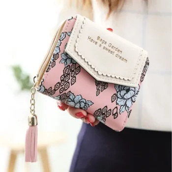 Aranyos pénztárca női rövid koreai változat Kétszeres kis friss személyiség cipzár Egyszerű érme pénztárca összecsukható tengelykapcsoló táska