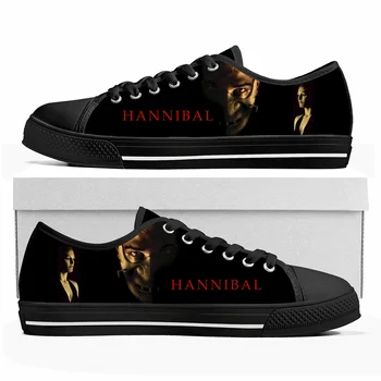 Hannibal Movie Alacsony szárú tornacipők Férfi Női tinédzser Anthony Hopkins Vászon Tornacipő pár Alkalmi cipők Testreszabhatja a DIY cipőt
