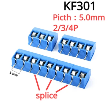 5 / 10Pcs KF301-5.0mm 4Pin PCB rögzítőcsavar Tolcsolható egyenes dugaszolható elektromos sorkapocs huzalcsatlakozók Osztás 5mm KF301-4P