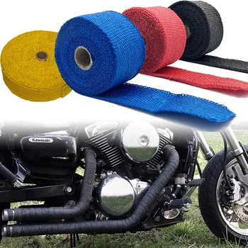 1.5M Roll üvegszálas hővédő pajzs motorkerékpár kipufogó hőszalag fejléc cső hőcsomagoló szalag hővédelem Moto tartozékok