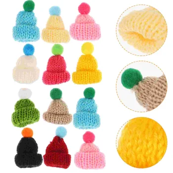 55db DIY mini kalapok dekorációk Kötő kalap játékok Kézzel készített kézműves kellékek gyerekeknek Lányok (vegyes szín)