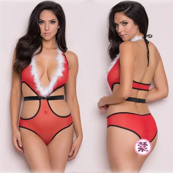 Európai és amerikai külkereskedelem melegen eladó szexi fehérnemű szexi piros csipke mély V osztott karácsonyi ruhák gyár közvetlen értékesítés