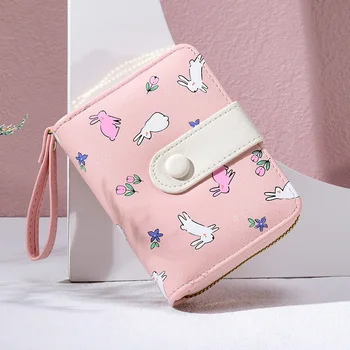 A női pénztárca új koreai változata Lány pénztárca rövid nagy kapacitású többkártyás érme pénztárca klip