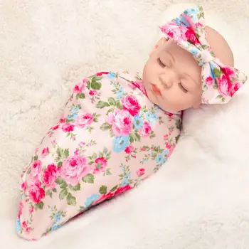 Bebe újjászületett baba -30cm Alvó baba újjászületett baba teljes szilikon Élethű játék virágruhákkal ünnepi ajándékhoz Egyedi babák