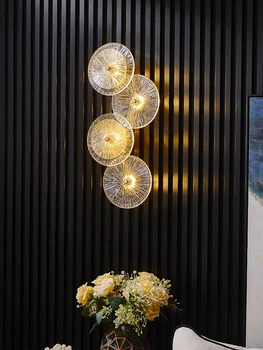 Light luxus kristály fali lámpa 2023 Új nappali televízió háttér fali lámpa Master hálószoba éjjeli kreatív lépcső