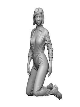 Gyanta 1/24. ábra Modern lány pihenés nyáron Modell Unassambled Unfest figura építőkészlet