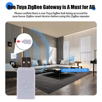 Tuya ZigBee jelismétlő USB jelerősítő bővítő Intelligens otthoni automatizálási eszköz Dolgozzon a Zigbee átjáróval az intelligens életért