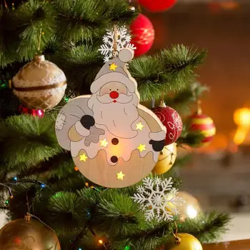 Megvilágított karácsonyfa dísz Izzó és szép fa dekorációk karácsonyra Szoba díszei korlátokhoz Ajtó fali ablak