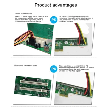 Asztali PCI-Express PCI-E PCI adapter kártya PCI - két PCI bővítőhely USB 3.0 bővítőkártya