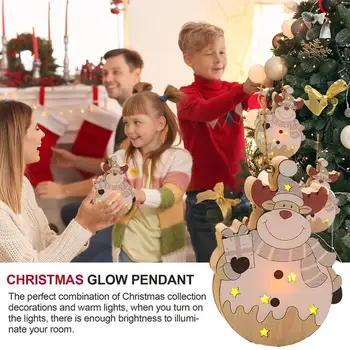 Megvilágított karácsonyfa dísz Izzó és szép fa dekorációk karácsonyra Szoba díszei korlátokhoz Ajtó fali ablak