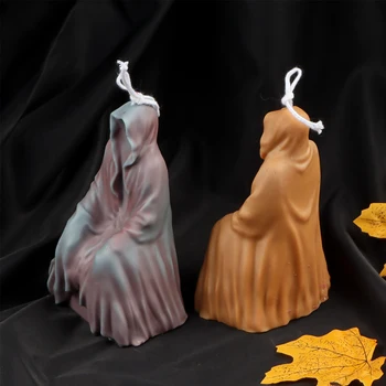 Halloween varázsló szilikon illatos gyertyaforma DIY szellem koponya otthoni gyanta dekoráció parti hangulat ajándék kézműves gyertyák szappanformák