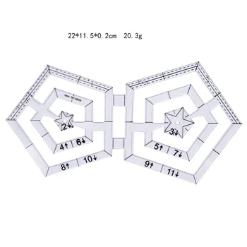 1db átlátszó akril patchwork vonalzó Dupla kör háromszög rajz vonalzó Szabó steppelés vonalzók varrás mérőeszközök