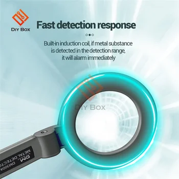 DM3004A Kézi riasztás Nagy érzékenységű fémdetektor szkenner Biztonsági ellenőrző Pinpointer Keresés tekercs Fémérzékelő szerszám akkumulátor