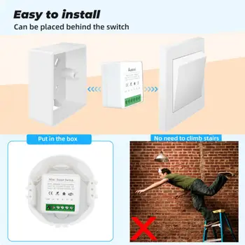 16A Tuya WiFi Smart Switch 2-irányú vezérlés Energy Monitor kapcsolóval Mini Smart Breaker Smart Life Control Alexa a Google Home-on keresztül