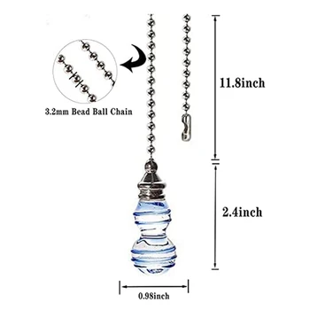 kék medál, ventilátorhosszabbító láncszíjjal díszítve 14 hüvelyk (kb. 35,6 cm)3,2 mm átmérőjű gyöngyös gömb medál
